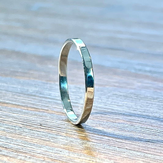2mm Modern Silver Stackable Ring