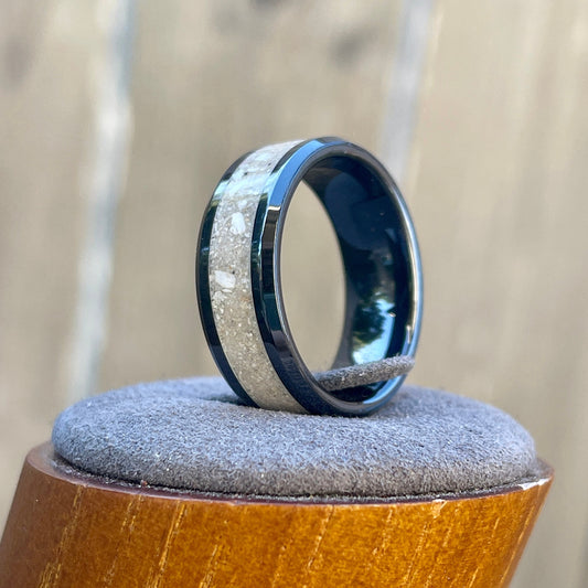 8mm Black Ceramic Cremation Ring
