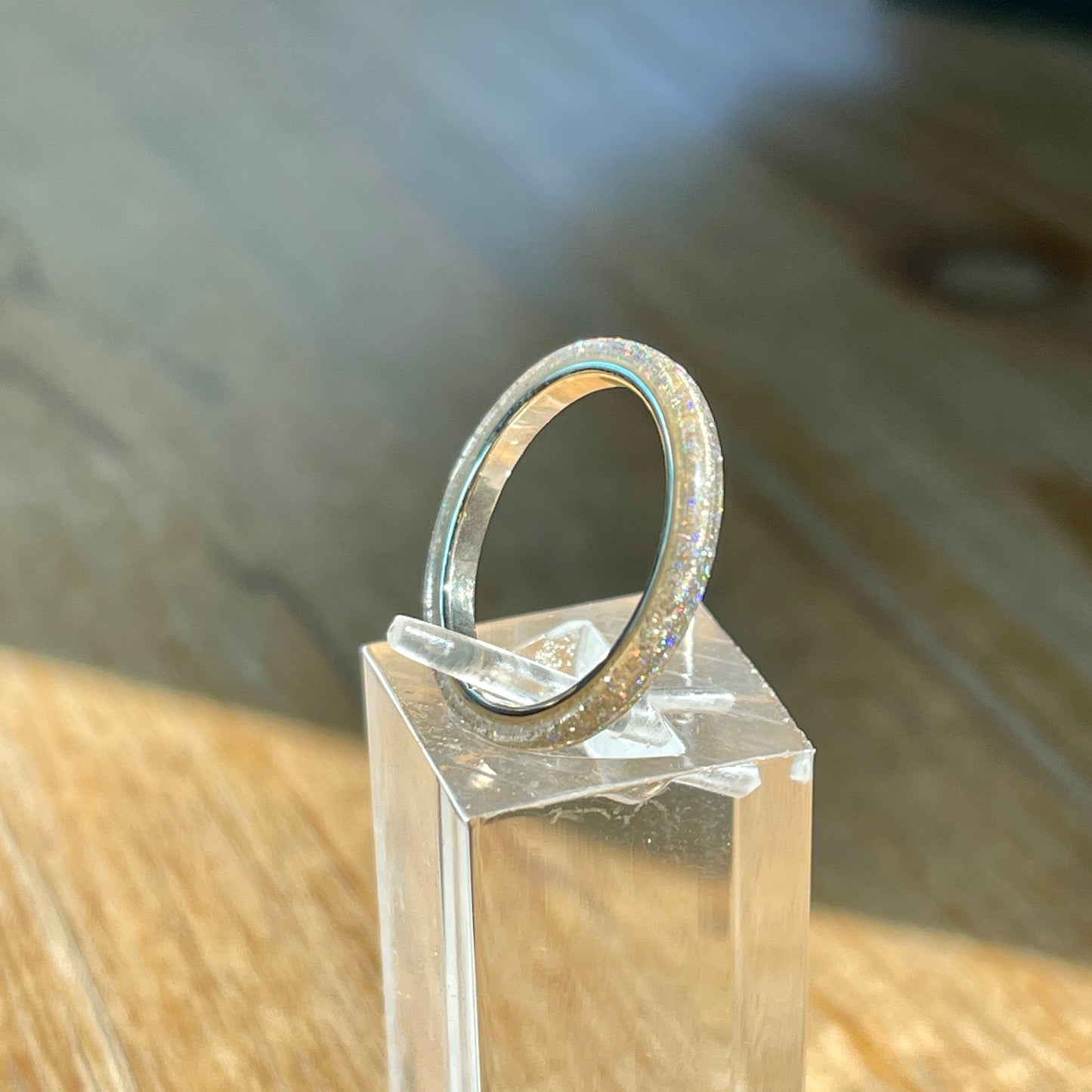 Sparkling Gold or Silver DiamondCast Stacking Ring