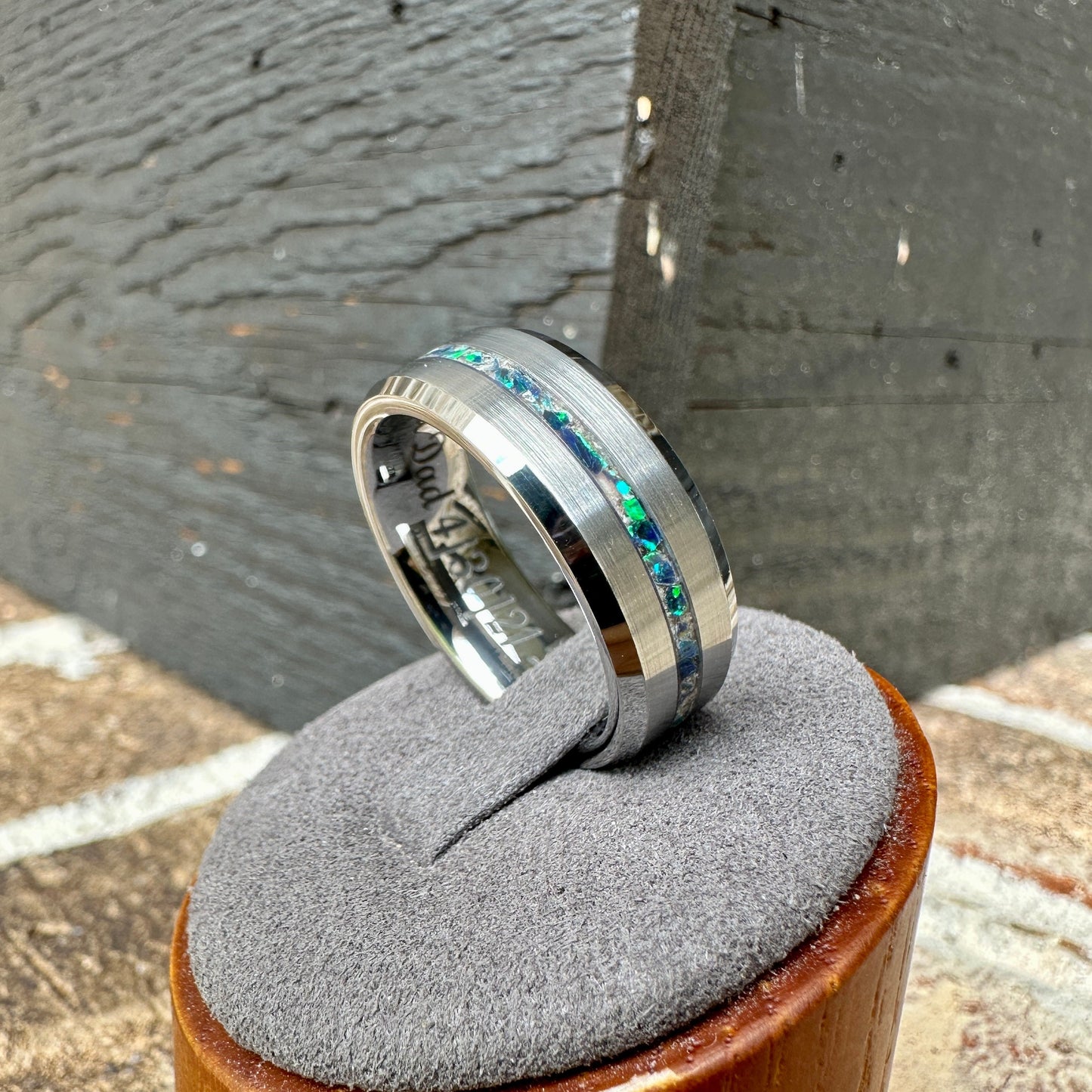 8mm Brushed Tungsten Cremation Ring