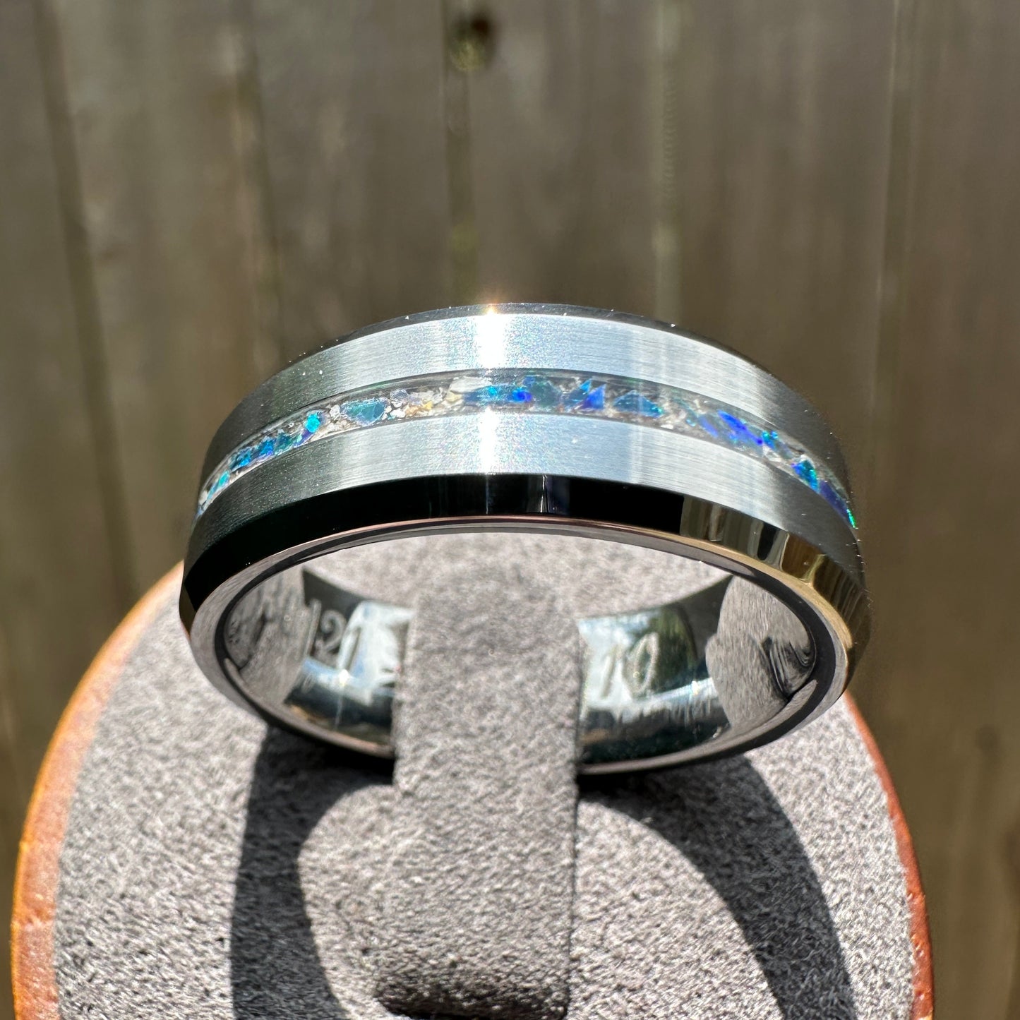 8mm Brushed Tungsten Cremation Ring