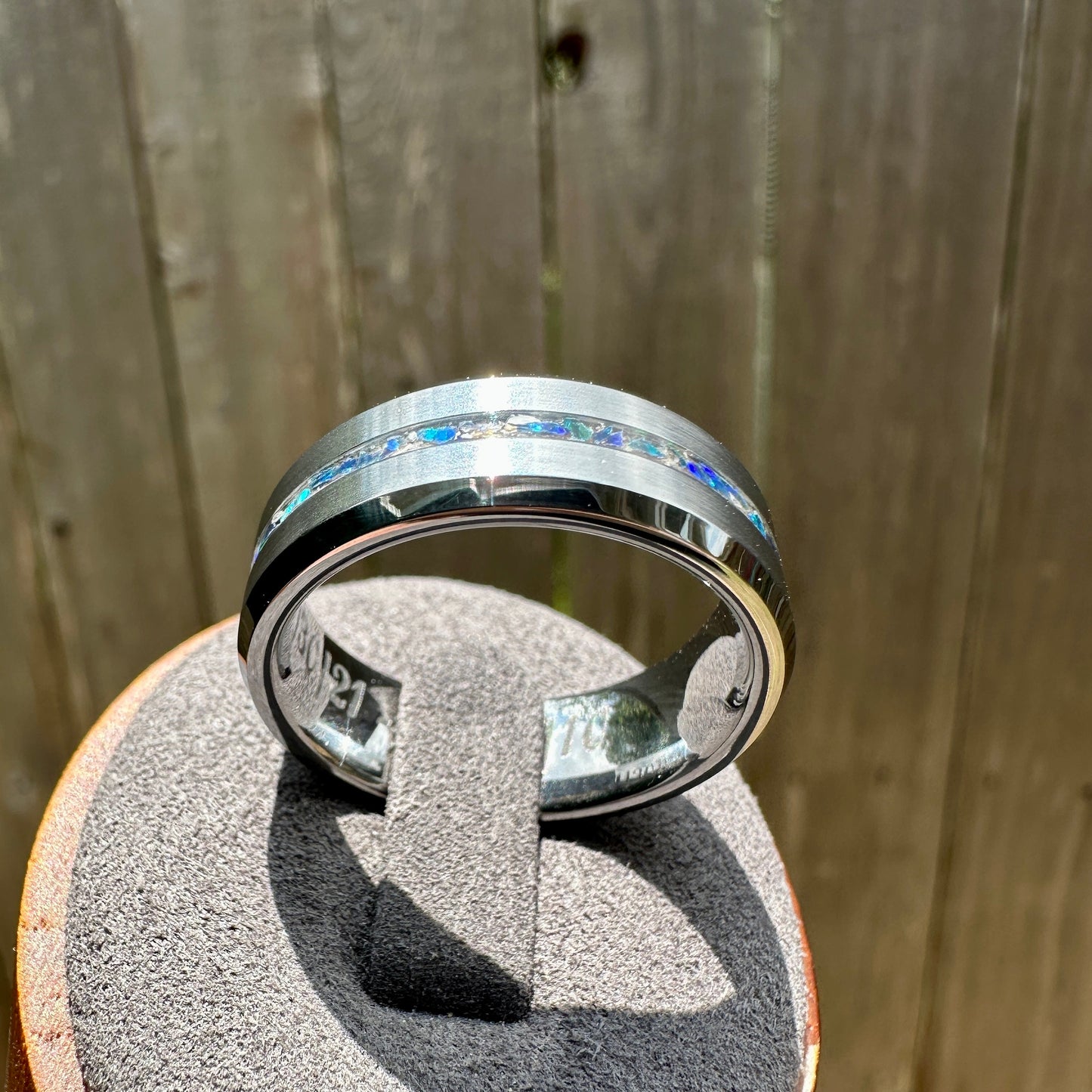 8mm Brushed Tungsten Cremation Ring