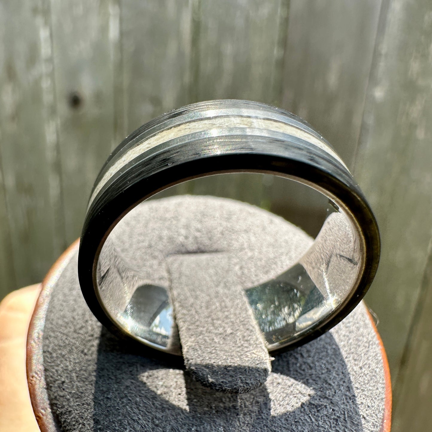 9mm Carbon Fiber Titanium Cremation Ring