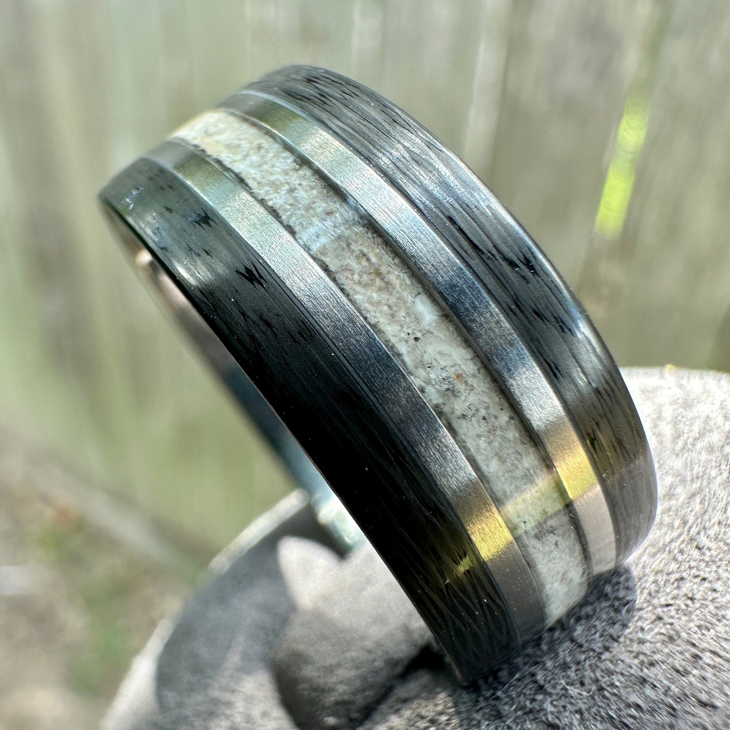 9mm Carbon Fiber Titanium Cremation Ring
