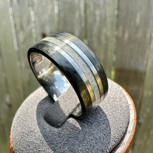 9mm Carbon Fiber Titanium Cremation Ring